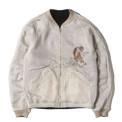 ヴィンテージ加工 虎刺繍 リバーシブル 別珍 スカジャン(FADED VELVETEEN SOUVENIR JACKET)