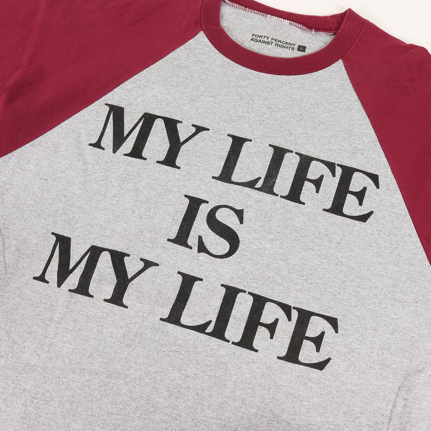 メッセージロゴ 7分袖 ラグラン Tシャツ