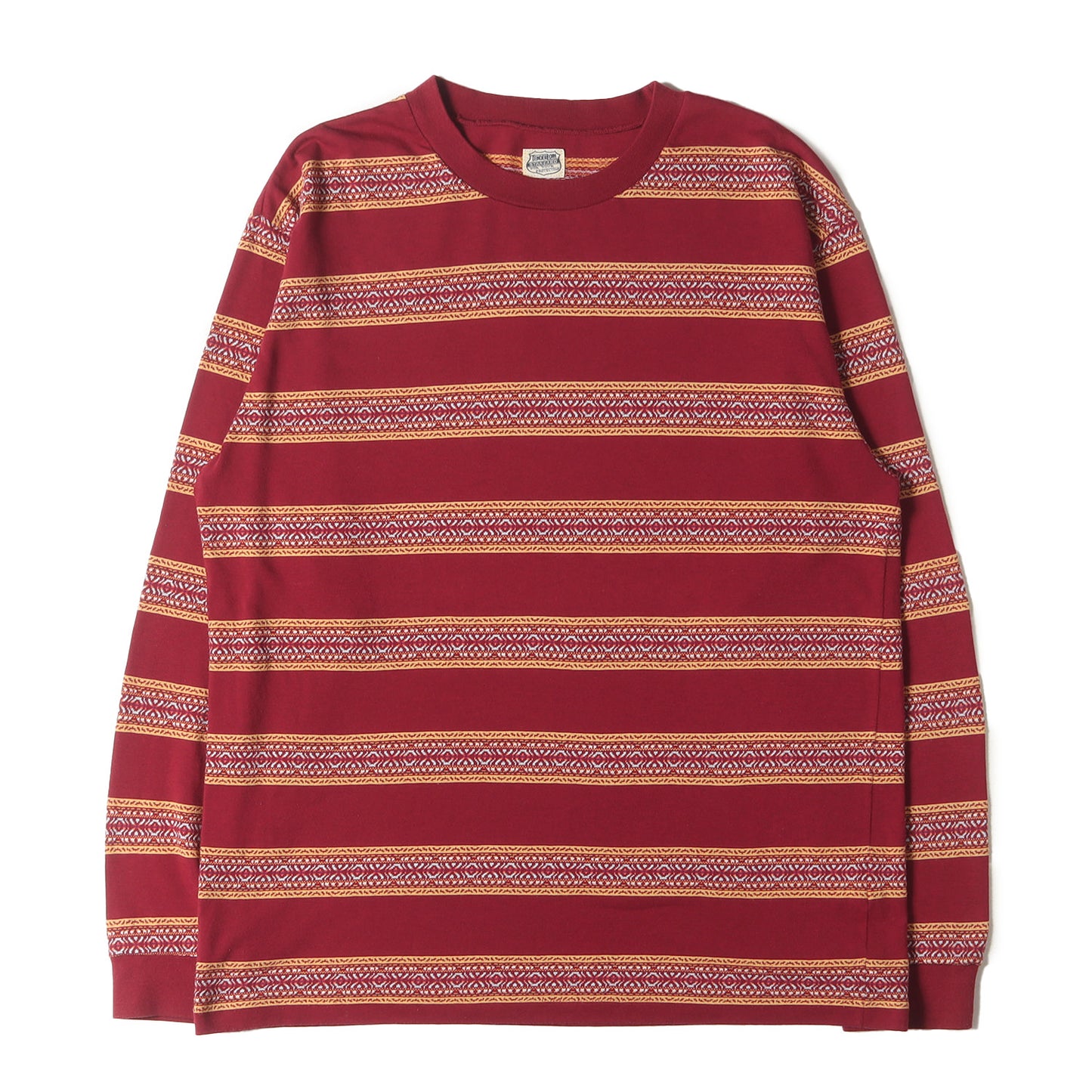 ジャガード ボーダー ロングスリーブ Tシャツ