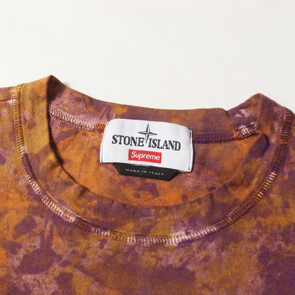 22AW ×STONE ISLAND ロゴ刺繍 ペイントカモ Tシャツ(Embroidered Logo S/S Top)