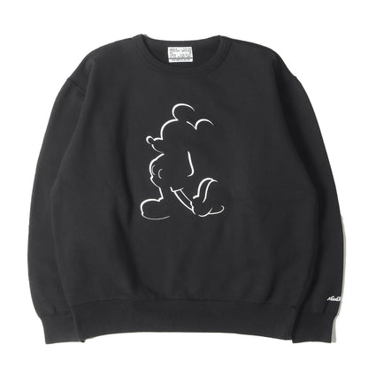 ×Disney シャドウ ミッキーマウス スウェット(SHADOW MICKEY CREW NECK SWEAT)