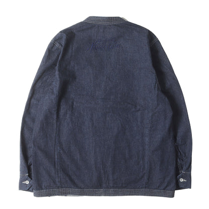 23SS ヘリンボーンデニム ノーカラー 3つボタン ジャケット(DENIM HB 3BUTTON JKT)