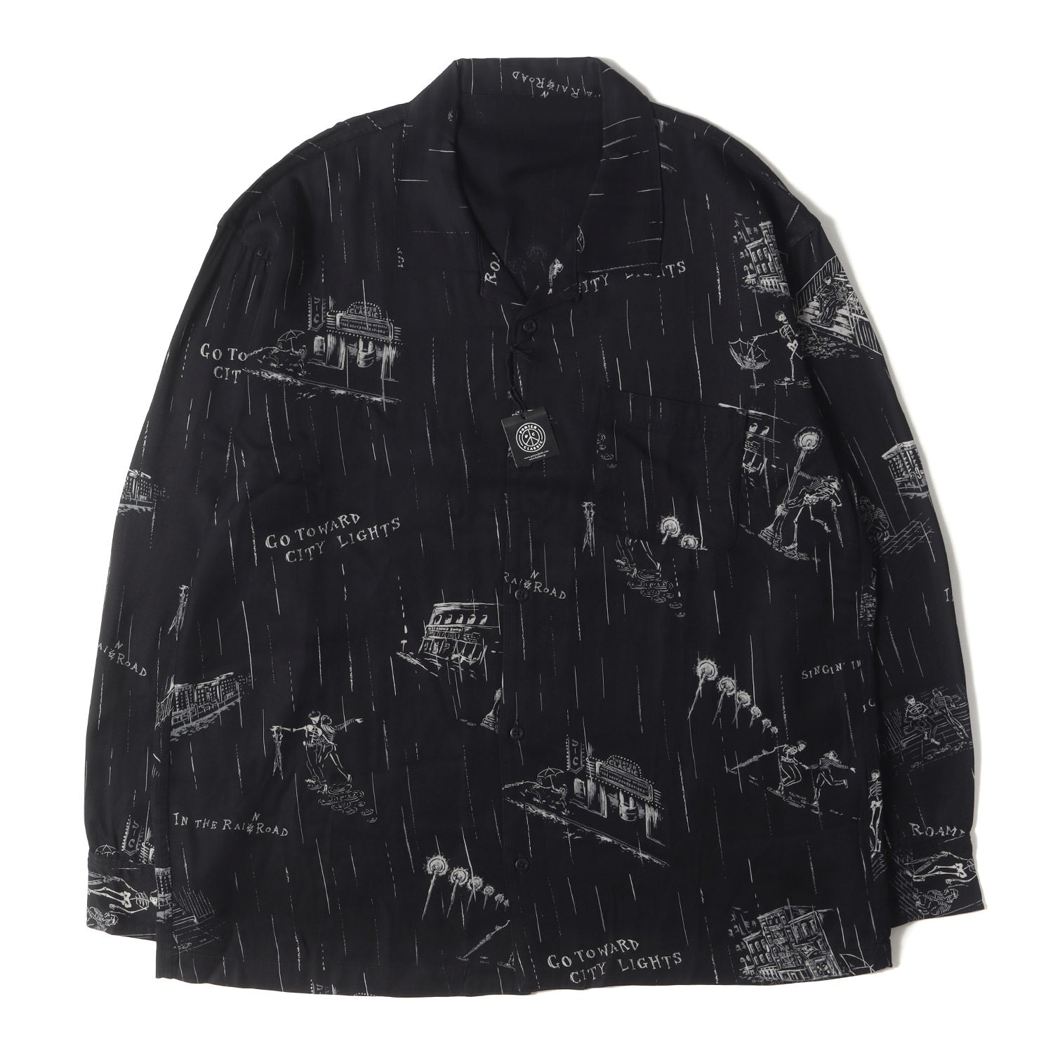PORTER CLASSIC オープンカラーシャツ 柄シャツ Porter Classic (ポータークラシック) 23AW スケッチ柄 オープンカラー