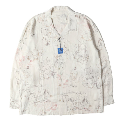 23AW スケッチ柄 オープンカラー レーヨンシャツ(SKETCH BOOK SHIRT)