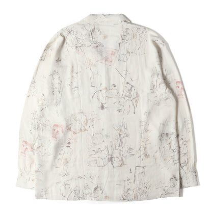 23AW スケッチ柄 オープンカラー レーヨンシャツ(SKETCH BOOK SHIRT)