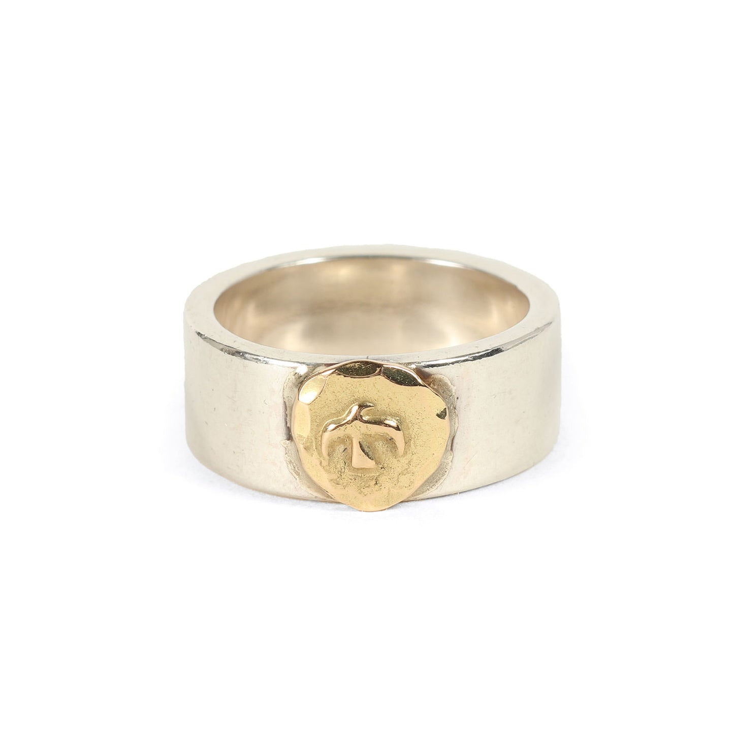 オールド 金メタル付き 平打ちリング