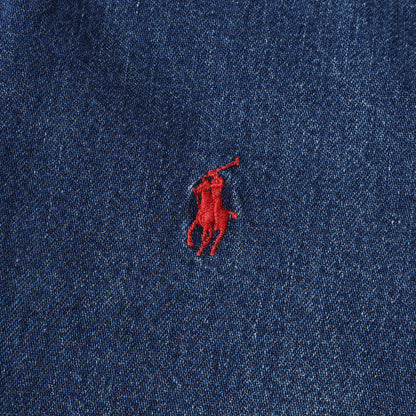 [USA製 雰囲気抜群] 80s POLO COUNTRY 赤ポニー ボタンダウン デニムシャツ