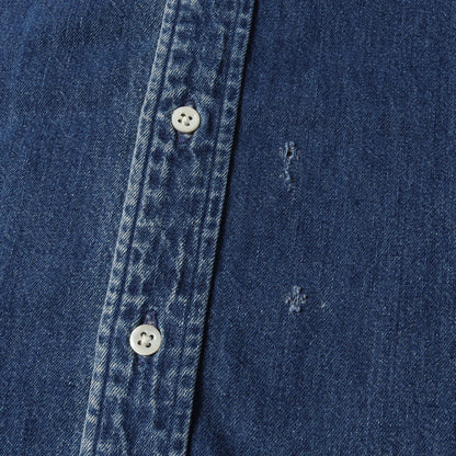 [USA製 雰囲気抜群] 80s POLO COUNTRY 赤ポニー ボタンダウン デニムシャツ