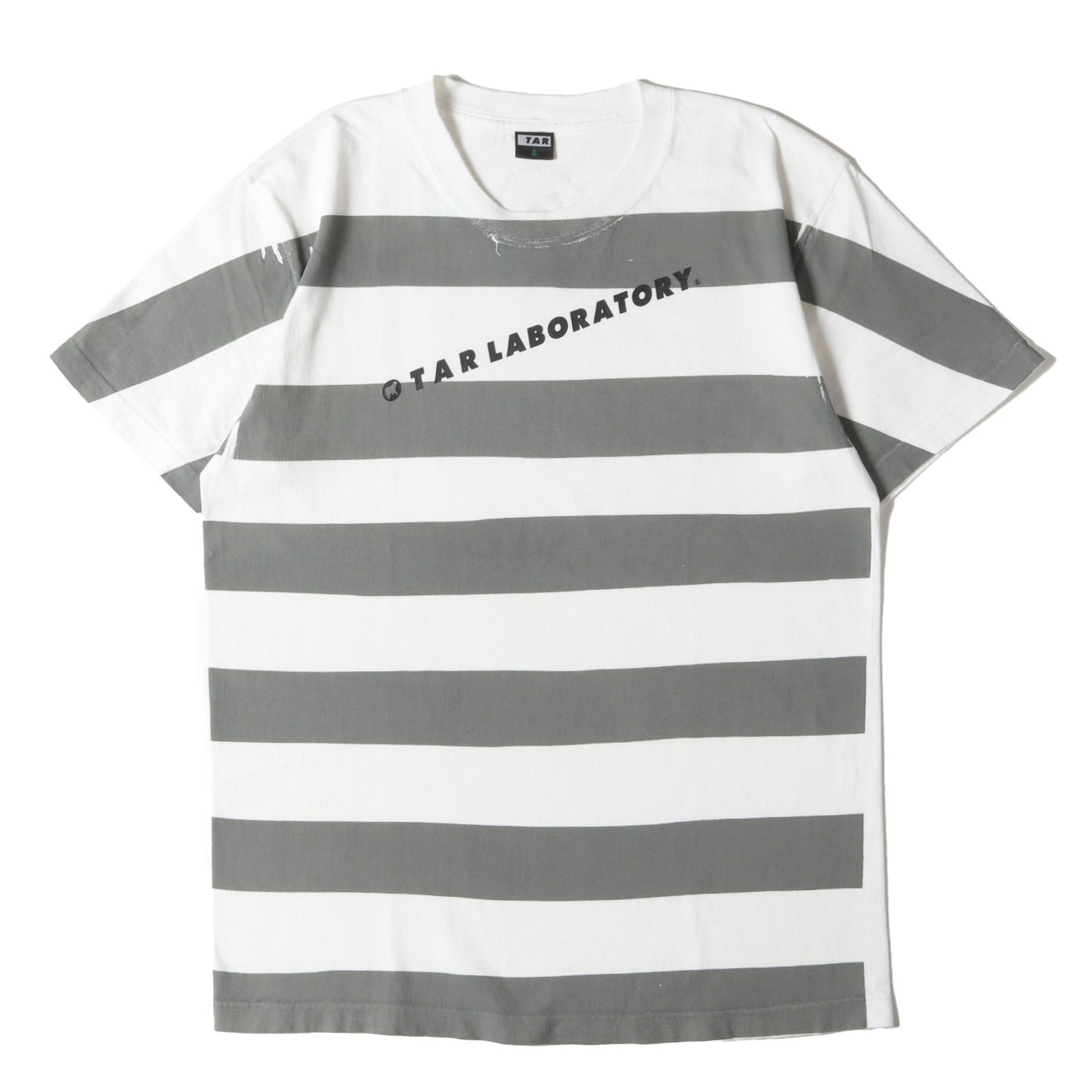 ボーダー オーバープリント Tシャツ