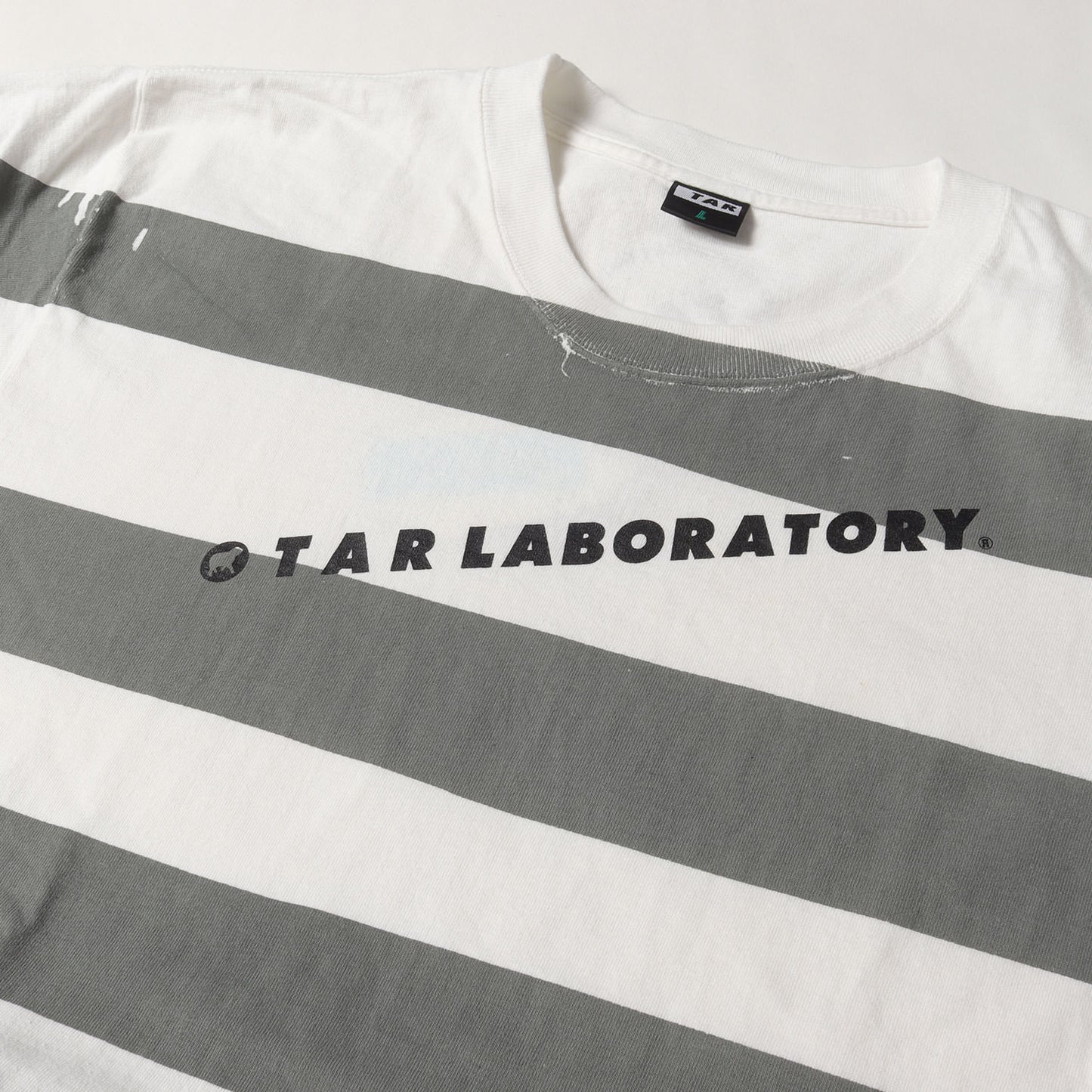 ボーダー オーバープリント Tシャツ