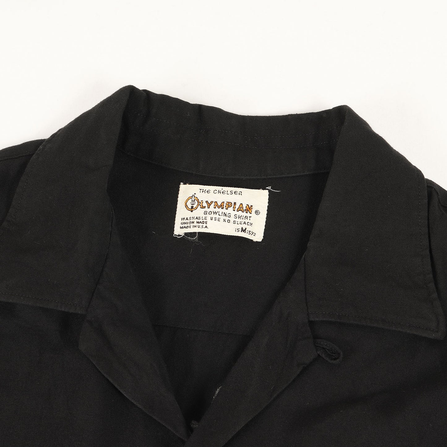60s OLYMPIAN フロッキープリント レーヨン ボーリングシャツ(USA製)