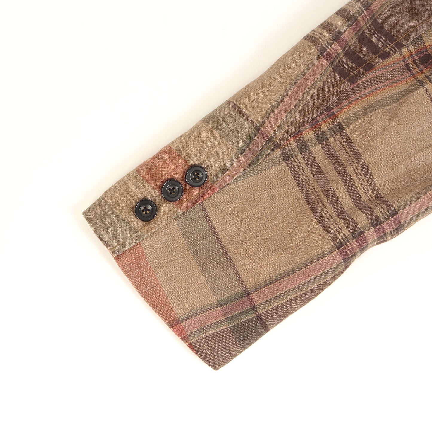 90s クレイジーチェック リネン ショップコート / フィールドジャケット
