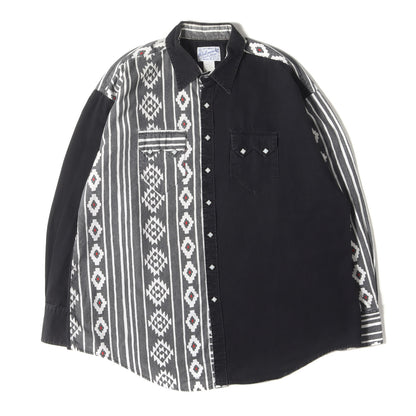 90s ネイティブ柄 コットン ウエスタンシャツ (USA製)