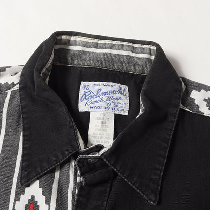 90s ネイティブ柄 コットン ウエスタンシャツ (USA製)