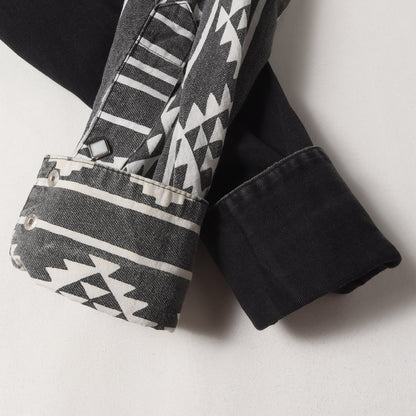 90s ネイティブ柄 コットン ウエスタンシャツ (USA製)