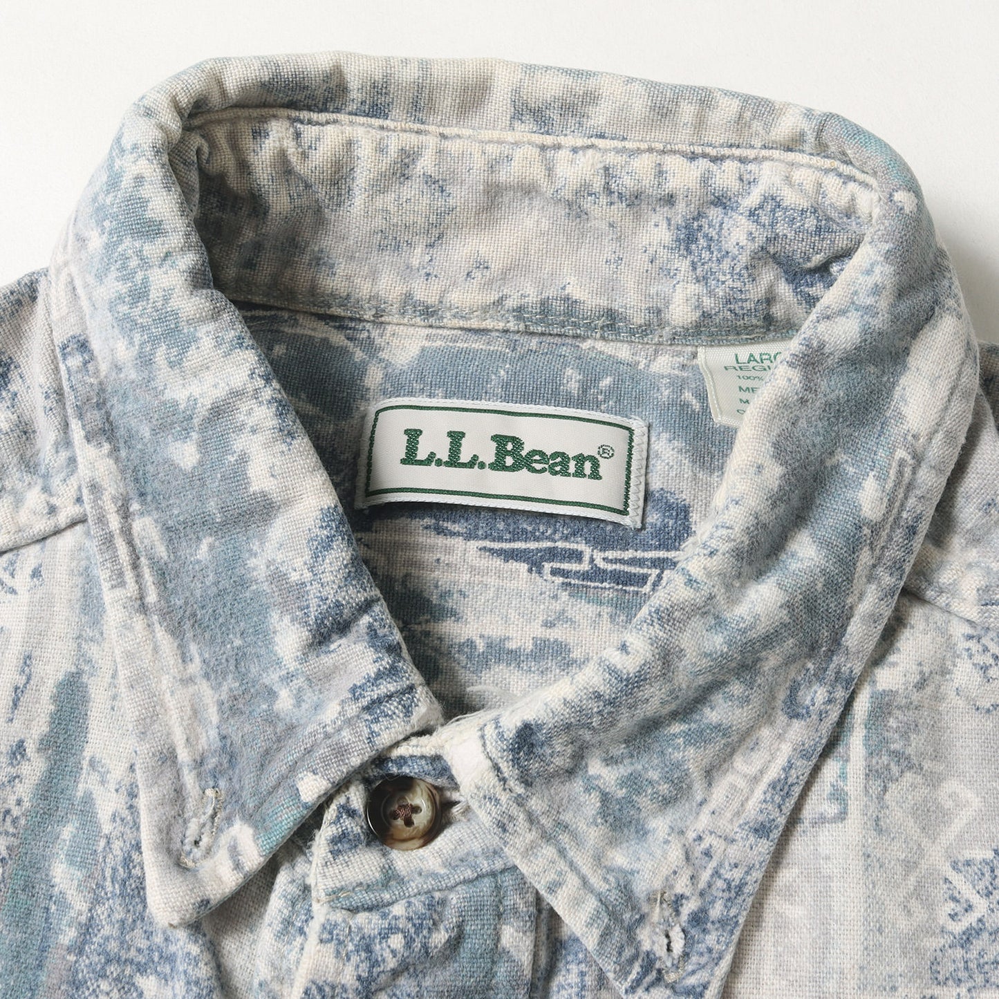 90s 総柄 コットンキャンバス ボタンダウンシャツ(USA製)