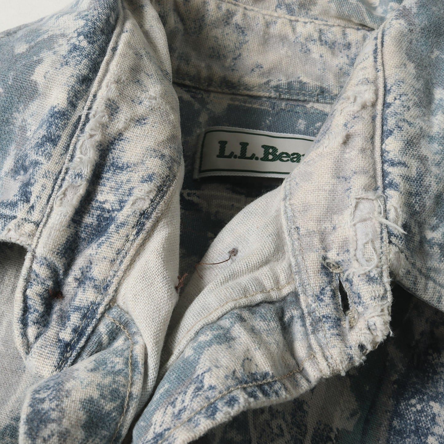 90s 総柄 コットンキャンバス ボタンダウンシャツ(USA製)