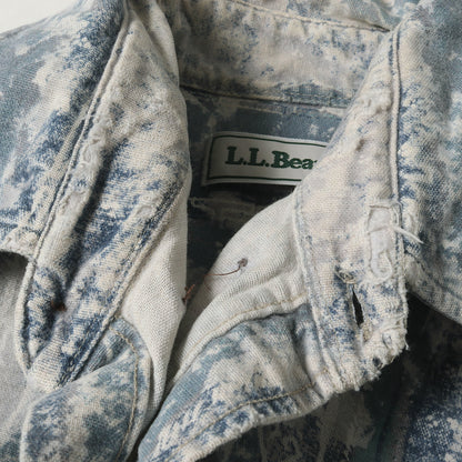 90s 総柄 コットンキャンバス ボタンダウンシャツ(USA製)