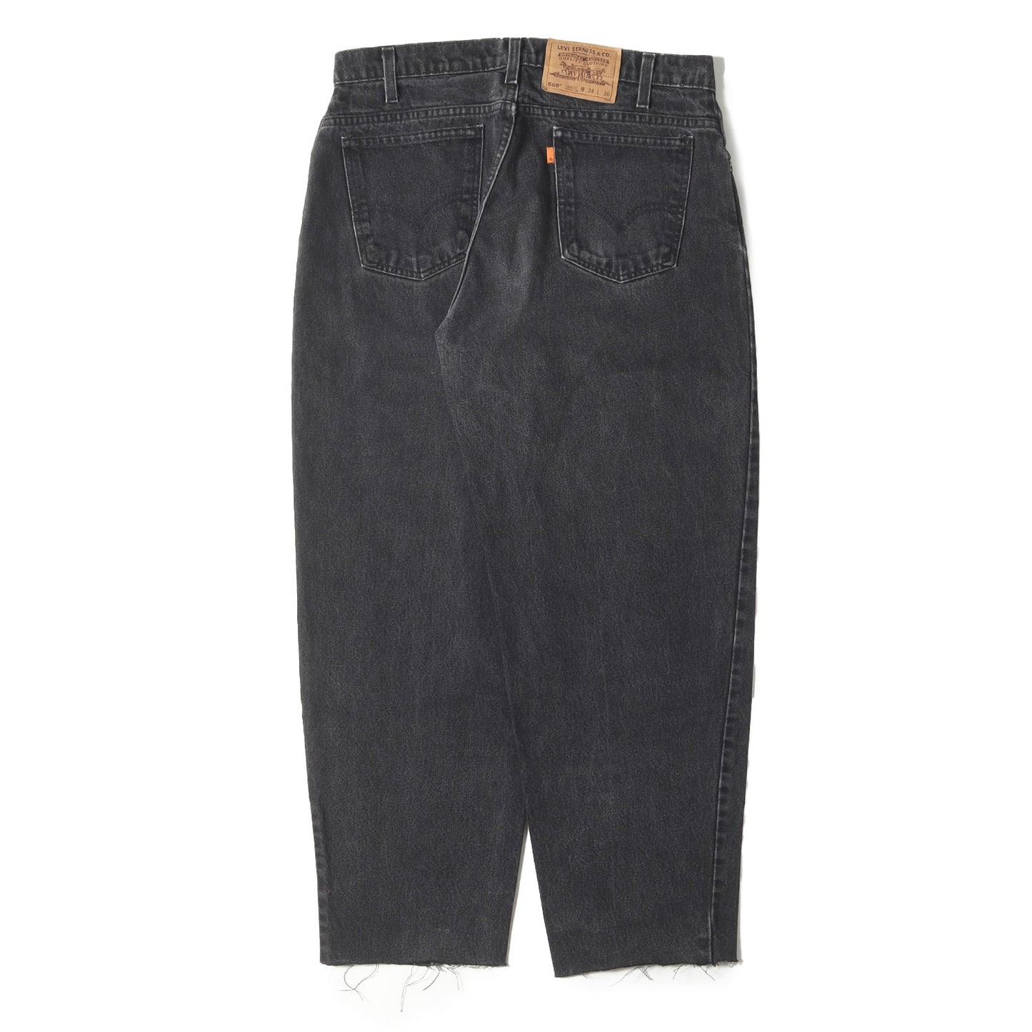 90s 560 後染めブラック ルーズ テーパード デニムパンツ(42560-4159)