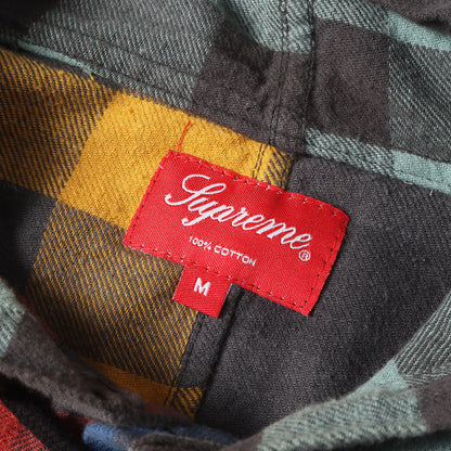 フード付き バッファローチェック フランネルシャツ(Hooded Buffalo Plaid Flannel Shirt)