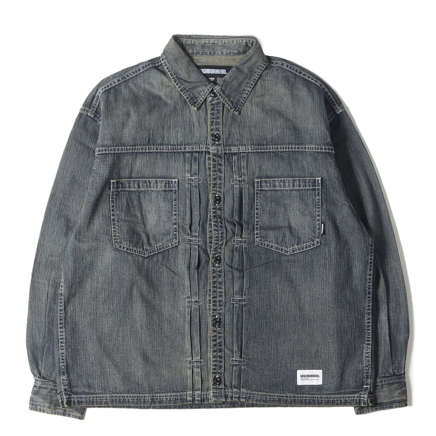 24AW ヴィンテージ加工 2ndタイプ デニムシャツ(WASHED DENIM SHIRT LS)