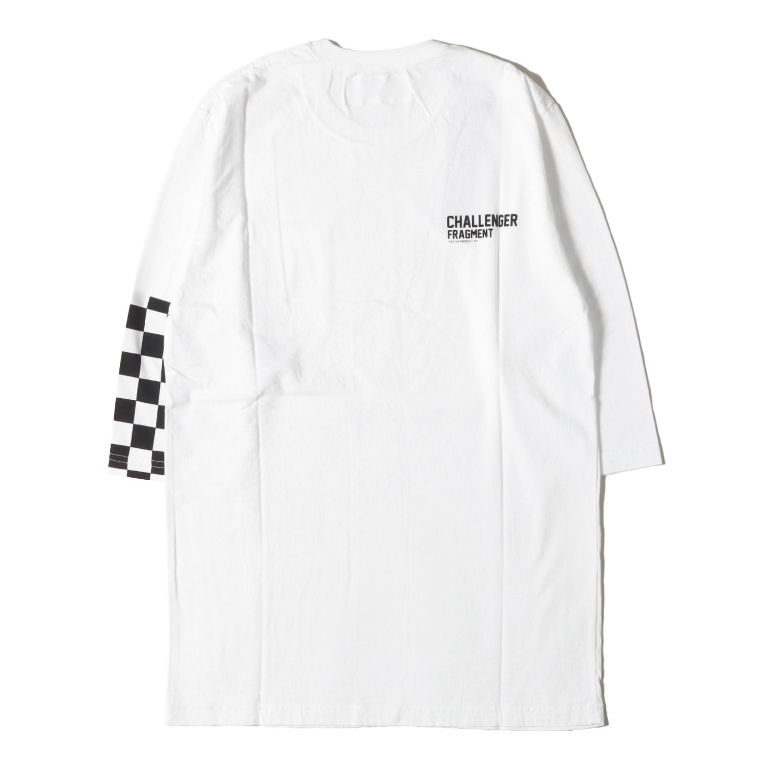 CHECKER CHALLENGER チェッカーフラッグ 長袖Tシャ 黒□チャレンジャー 