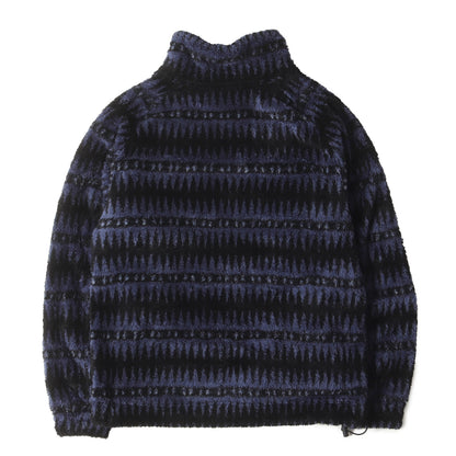 22AW 総柄デザイン フリースボア ジャケット(Boa Zip Jacket)