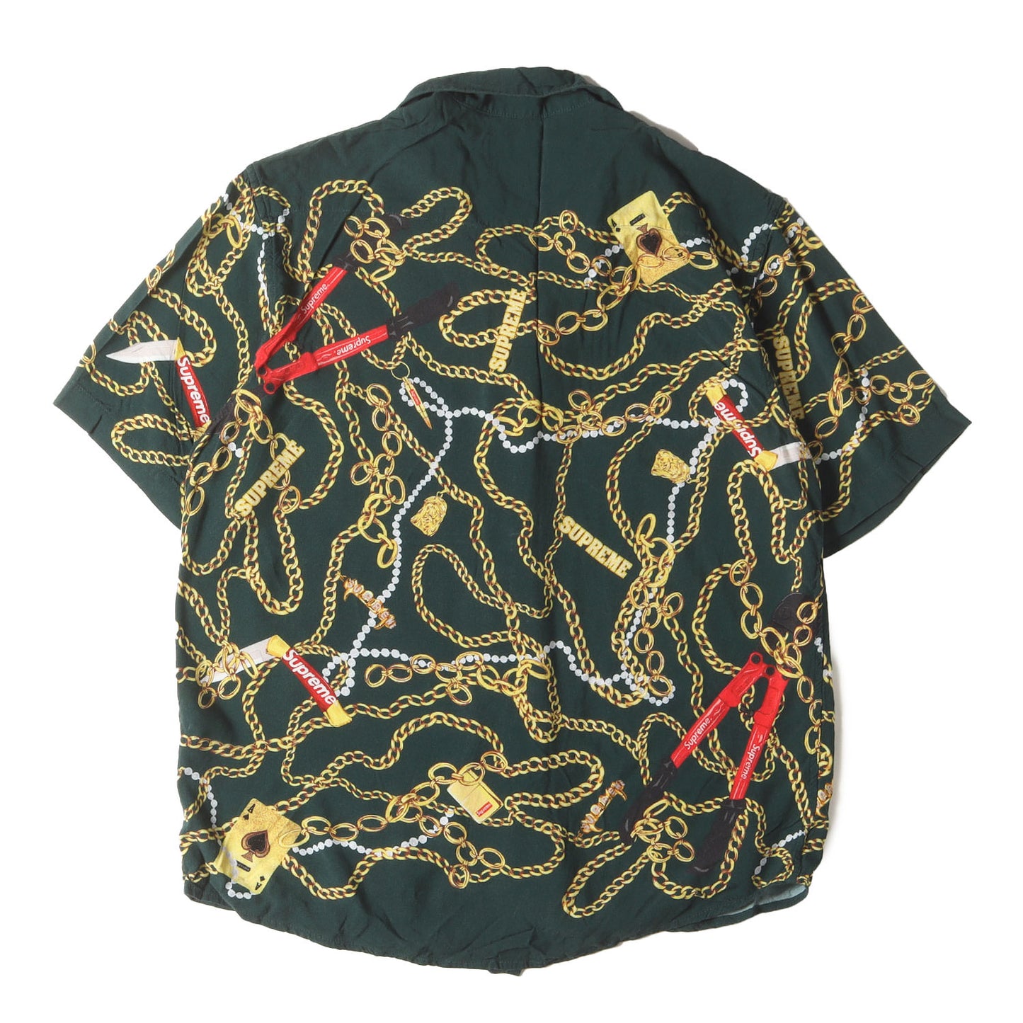 20AW チェーン柄 オープンカラー レーヨン 半袖シャツ(Chains Rayon S/S Shirt)