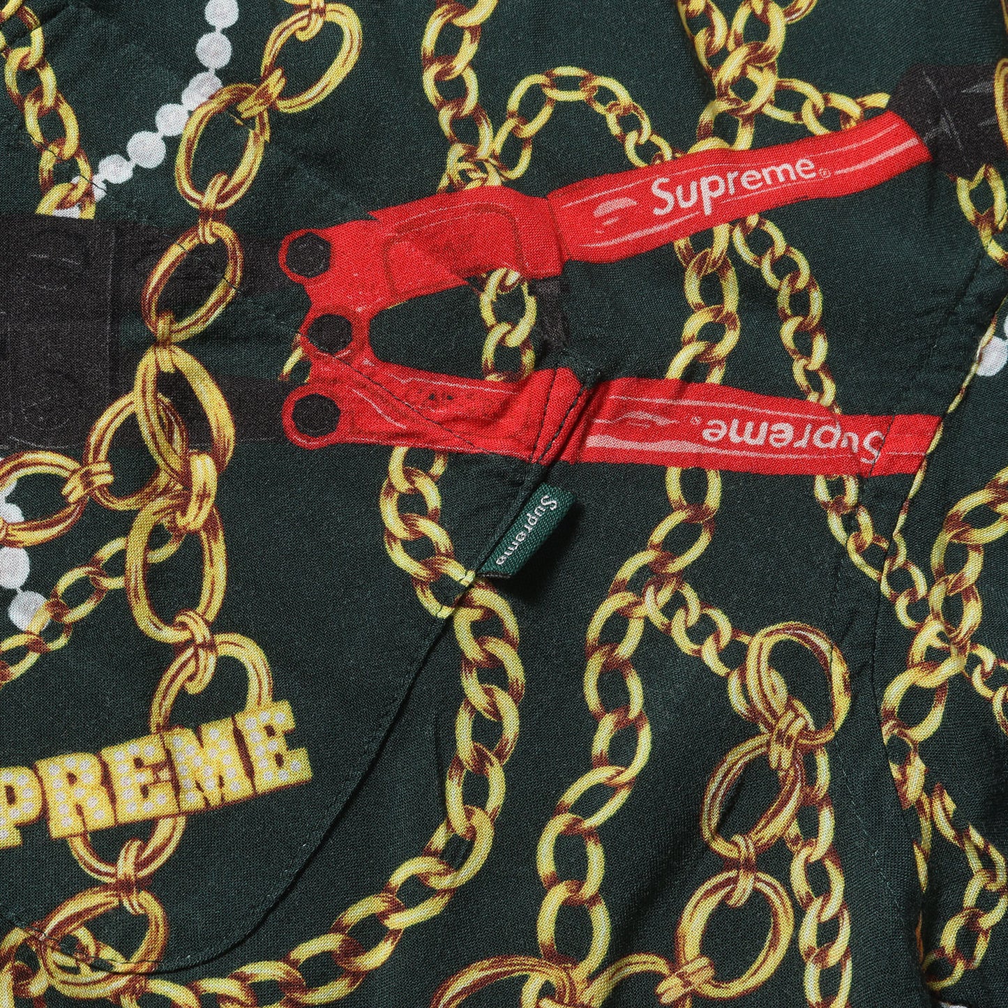 20AW チェーン柄 オープンカラー レーヨン 半袖シャツ(Chains Rayon S/S Shirt)