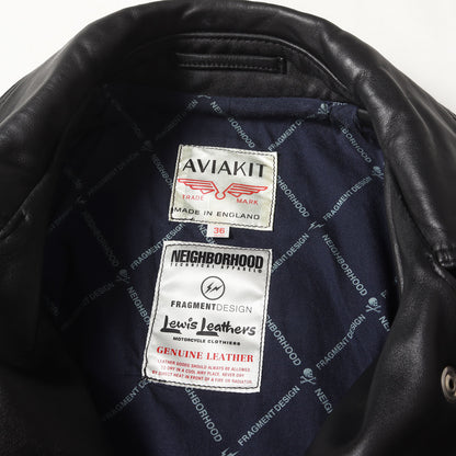 初売り限定 ×Lewis Leathers ×fragment design サイクロン レザー ダブル ライダースジャケット(NHFR.CYCLONE RIGID LL-JKT)
