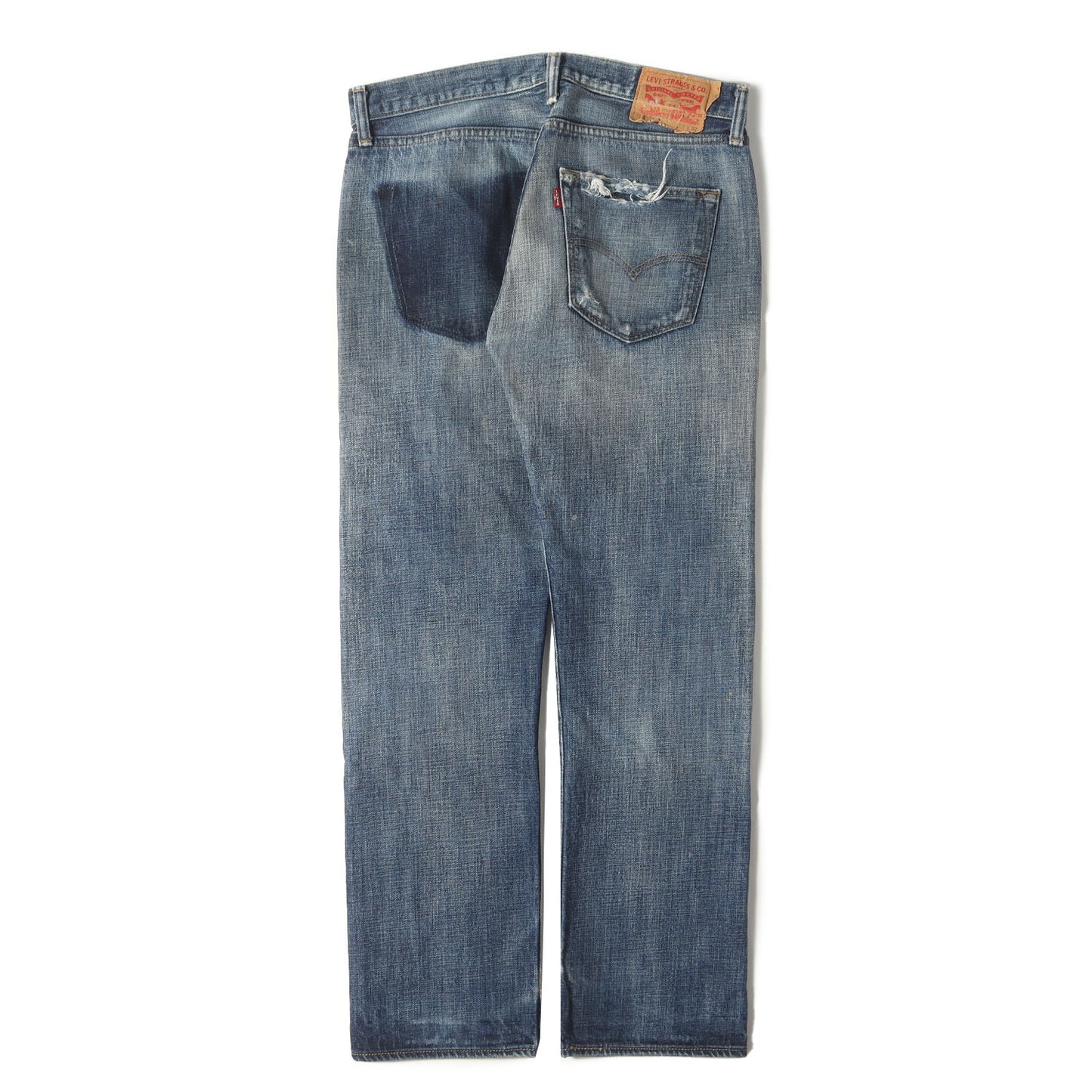×Levi's あともす&みいね 501 ダメージリペア加工 デニムパンツ