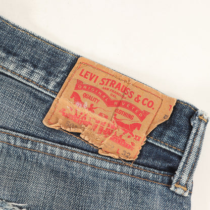 ×Levi's あともす&みいね 501 ダメージリペア加工 デニムパンツ