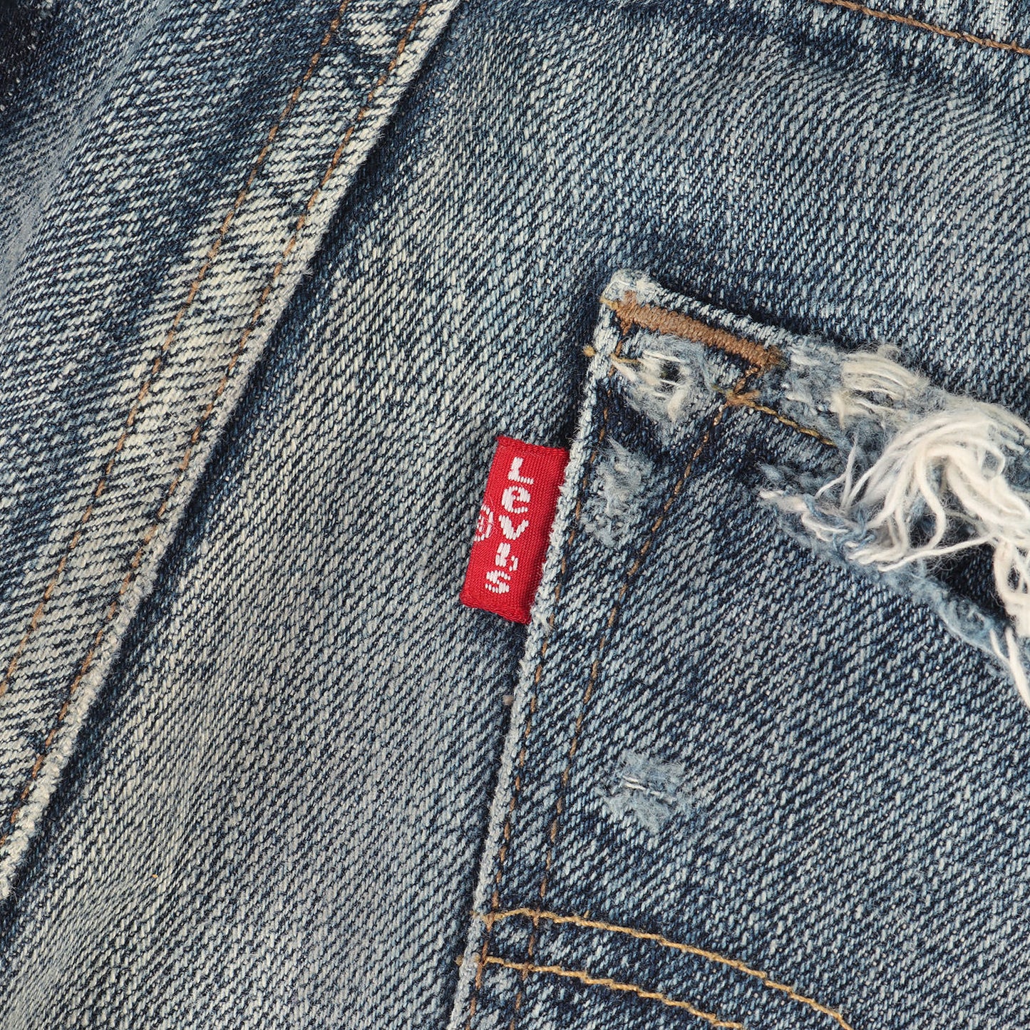 ×Levi's あともす&みいね 501 ダメージリペア加工 デニムパンツ