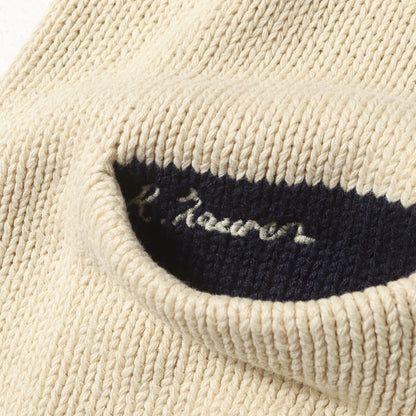 [人気モデル] 90s ウイングフット ワッペン付き リネン/コットン ニット レタード カーディガン