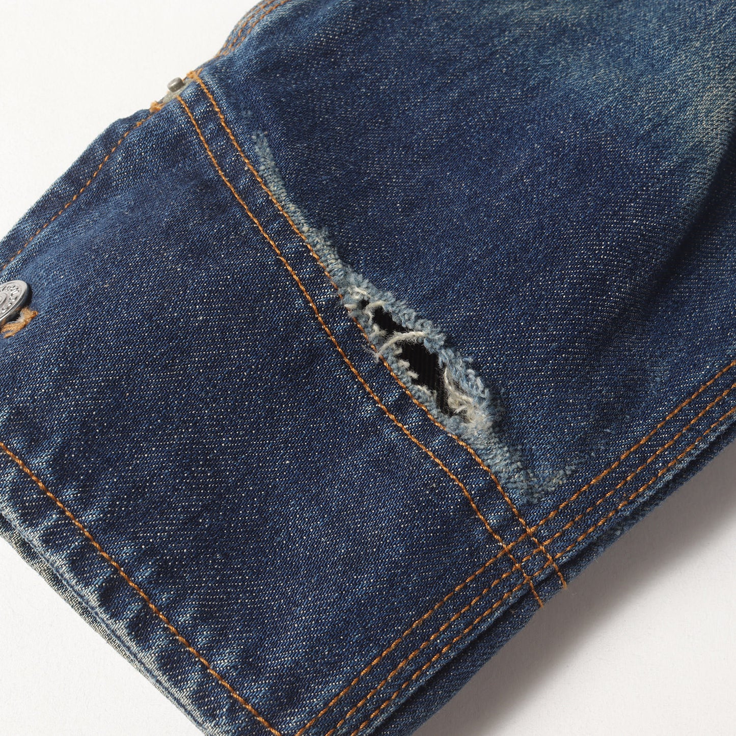 90s 白タグ 襟コーデュロイ デニムジャケット