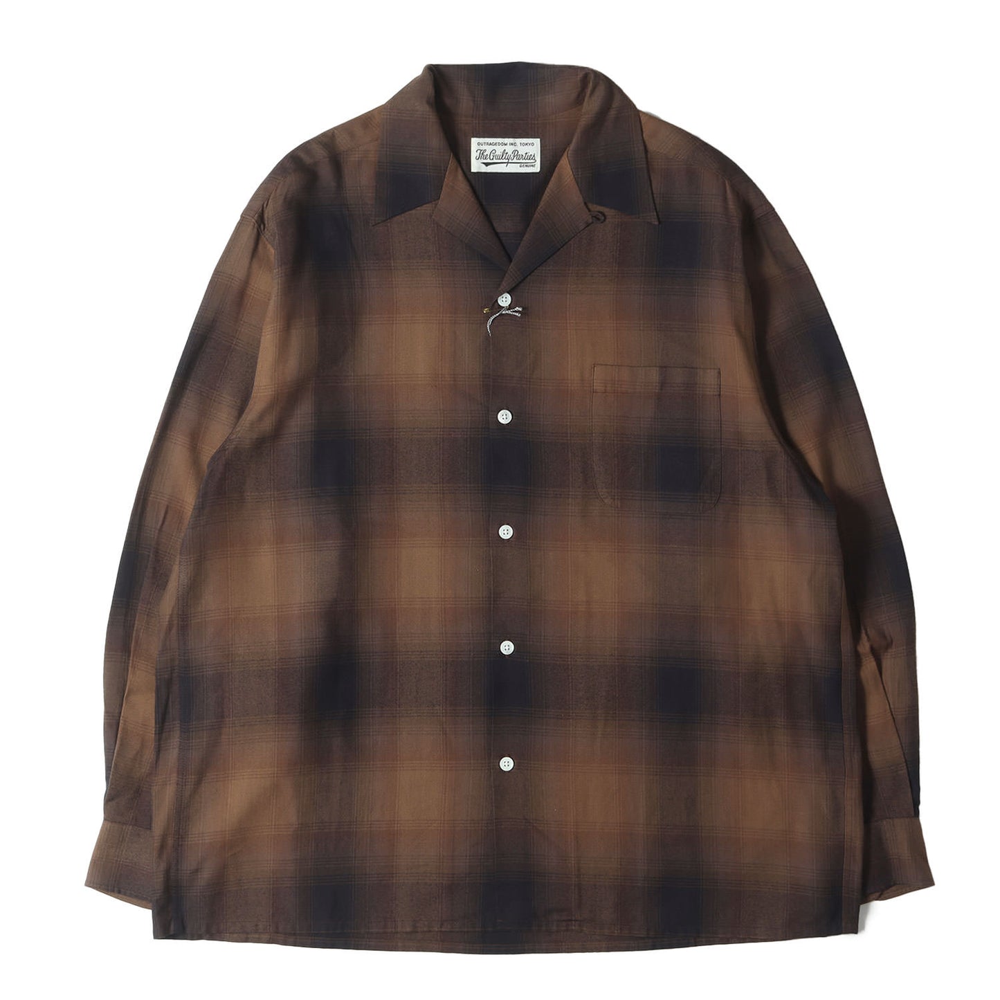 23AW オンブレチェック オープンカラー レーヨン シャツ(OMBRE CHECK OPEN COLLAR SHIRT)