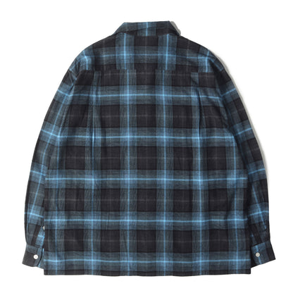 24AW オンブレチェック オープンカラー レーヨン シャツ(OMBRE CHECK OPEN COLLAR SHIRT)