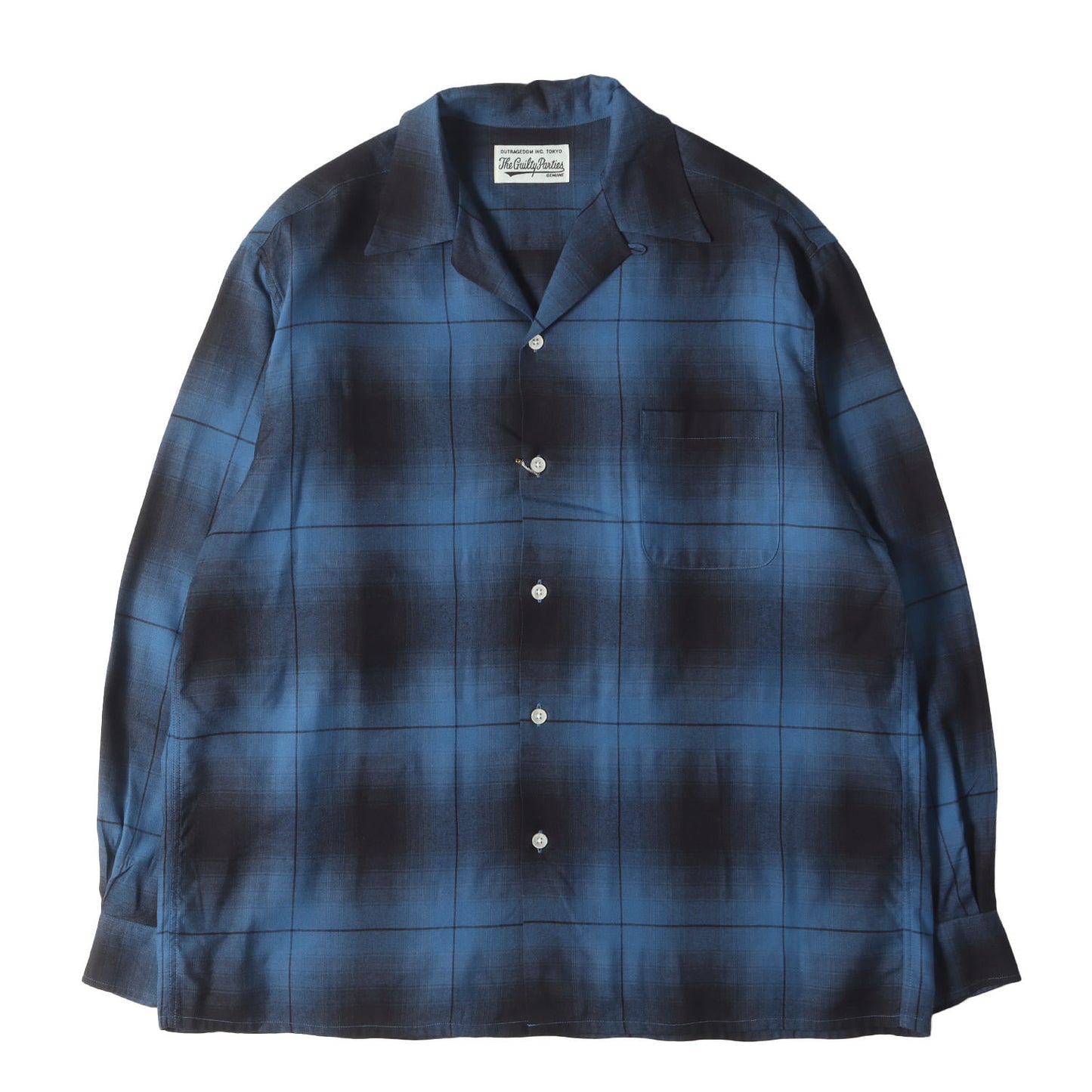 23AW オンブレチェック オープンカラー レーヨン シャツ(OMBRAY CHECK OPEN COLLAR SHIRT L/S)