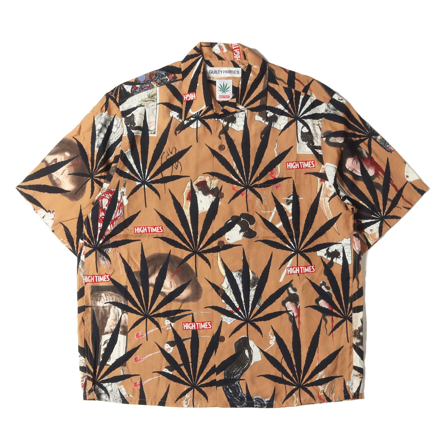 24SS ×HIGHTIMES マリファナ&百鬼夜行図浮世絵 レーヨン アロハシャツ(S/S HAWAIIAN SHIRT)