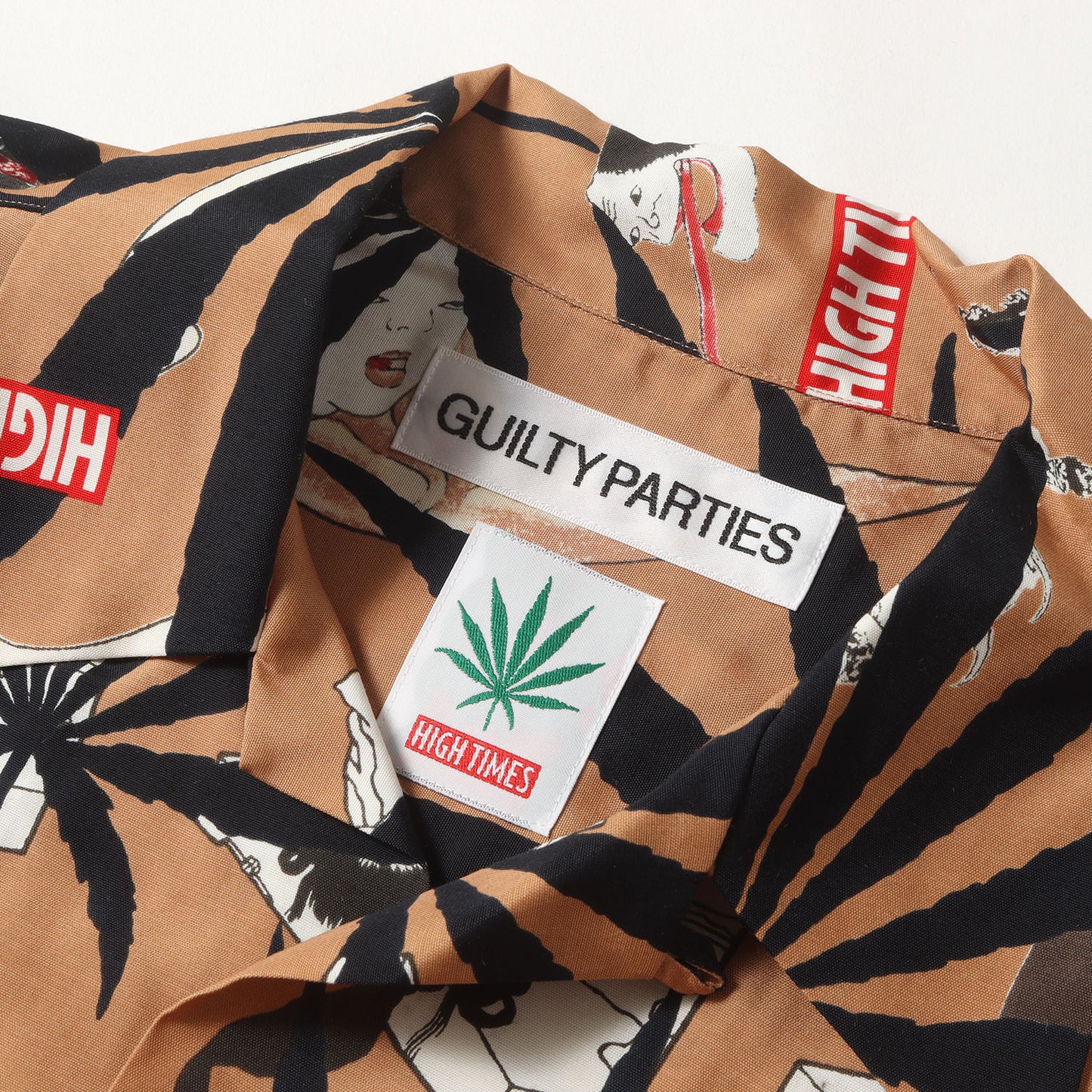 24SS ×HIGHTIMES マリファナ&百鬼夜行図浮世絵 レーヨン アロハシャツ(S/S HAWAIIAN SHIRT)