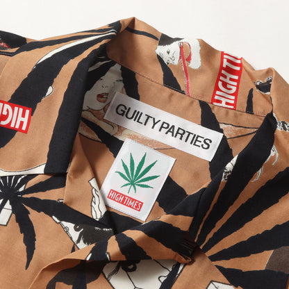 24SS ×HIGHTIMES マリファナ&百鬼夜行図浮世絵 レーヨン アロハシャツ(S/S HAWAIIAN SHIRT)