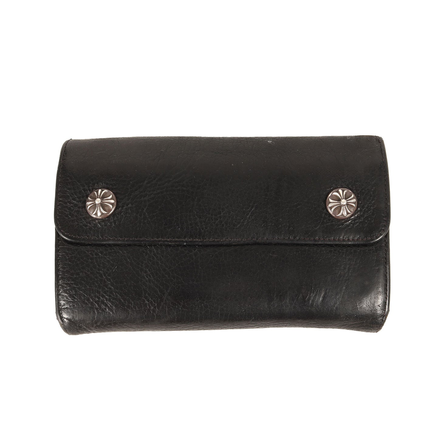 クロスボタン ウェーブ ヘビーレザー ロングウォレット / 長財布(WAVE WALLET CROSS BUTTON)