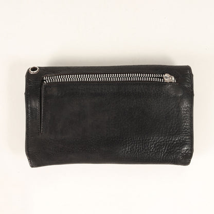 クロスボタン ウェーブ ヘビーレザー ロングウォレット / 長財布(WAVE WALLET CROSS BUTTON)