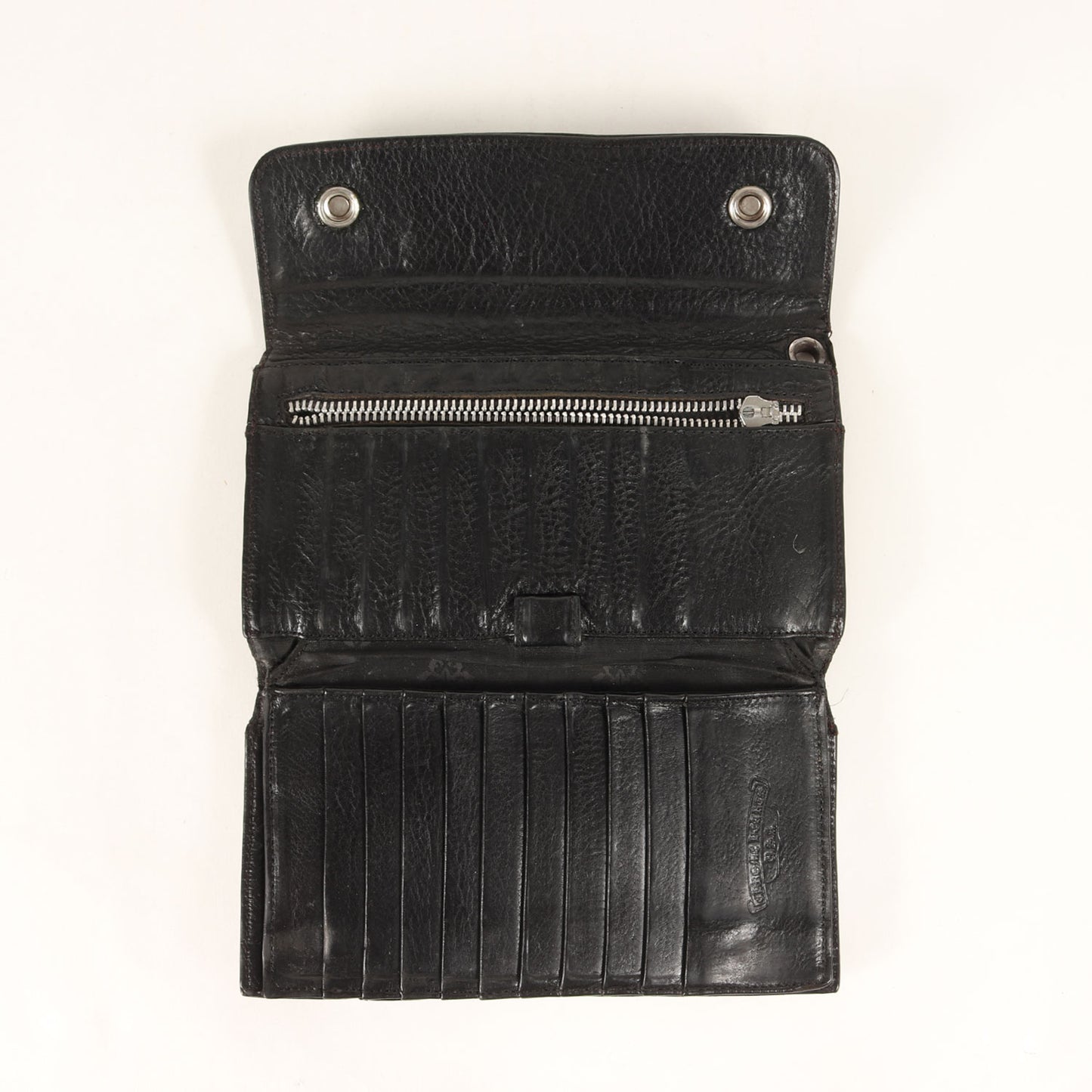 クロスボタン ウェーブ ヘビーレザー ロングウォレット / 長財布(WAVE WALLET CROSS BUTTON)