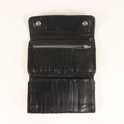クロスボタン ウェーブ ヘビーレザー ロングウォレット / 長財布(WAVE WALLET CROSS BUTTON)