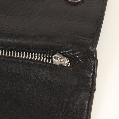 クロスボタン ウェーブ ヘビーレザー ロングウォレット / 長財布(WAVE WALLET CROSS BUTTON)