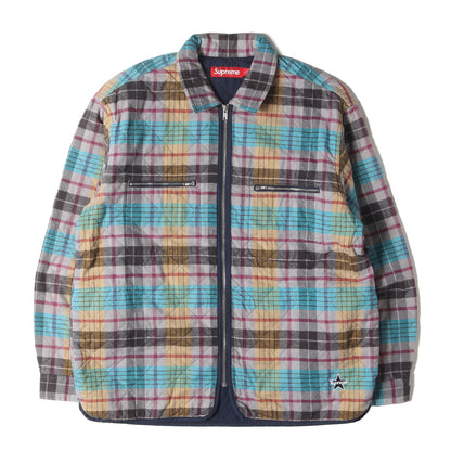 24AW キルティング チェックフランネル ジップ シャツジャケット(Quilted Flannel Zip Up Shirt)
