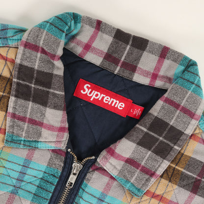 24AW キルティング チェックフランネル ジップ シャツジャケット(Quilted Flannel Zip Up Shirt)