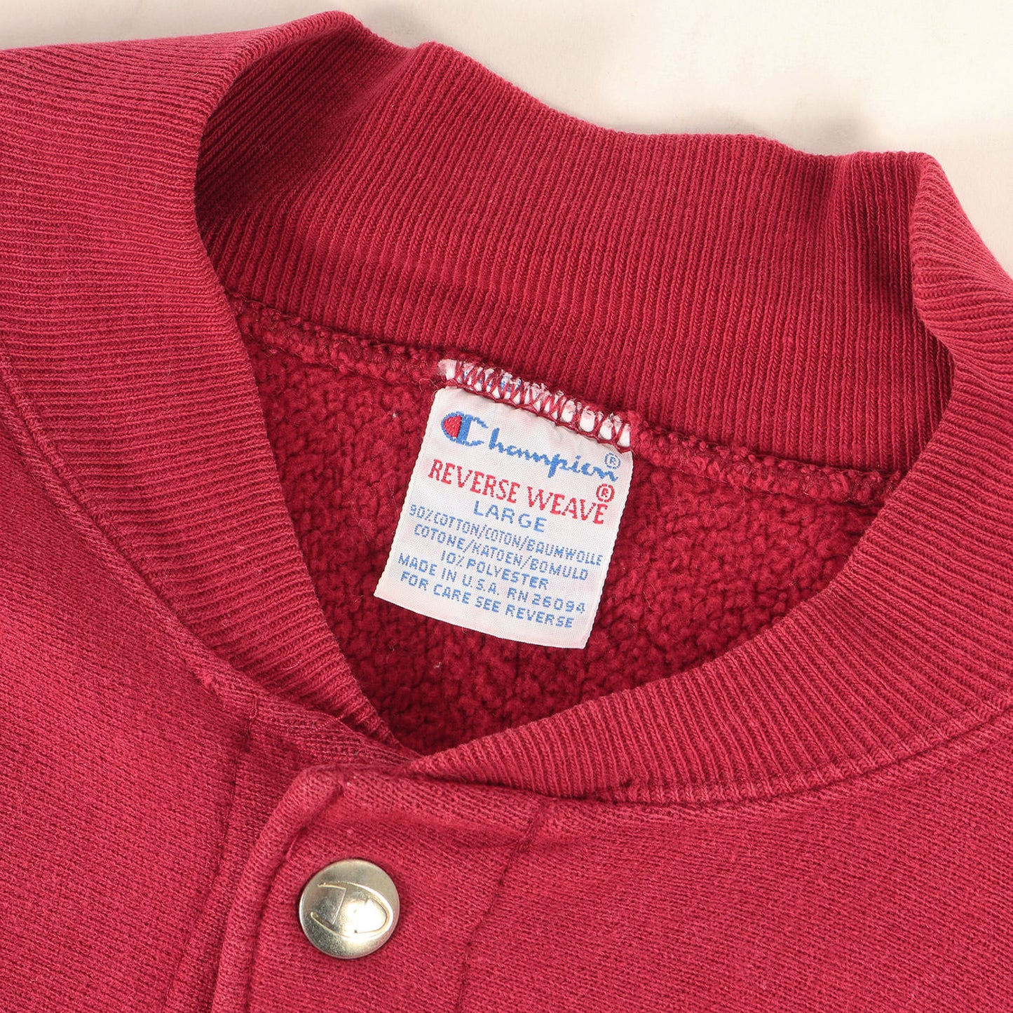 [人気モデル 刺繍タグ] 90s スナップボタン リバースウィーブ スウェット カーディガン USA製