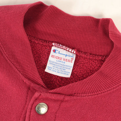 [人気モデル 刺繍タグ] 90s スナップボタン リバースウィーブ スウェット カーディガン USA製